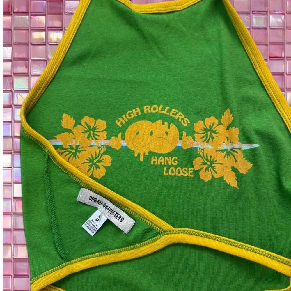 Urban outfitters green halter crop